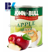 Paladar maçã fresca em latas